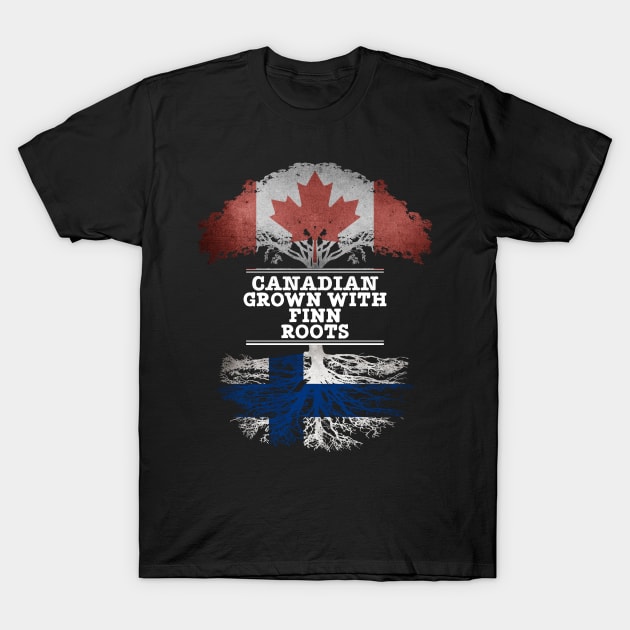 Canadian Grown With Finn Roots - Gift for Finn With Roots From Finland T-Shirt by Country Flags